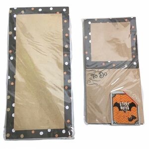 Halloween Fall Planner Stationery Kit Set List Pad Sticky Notes Kraft Paper Dots